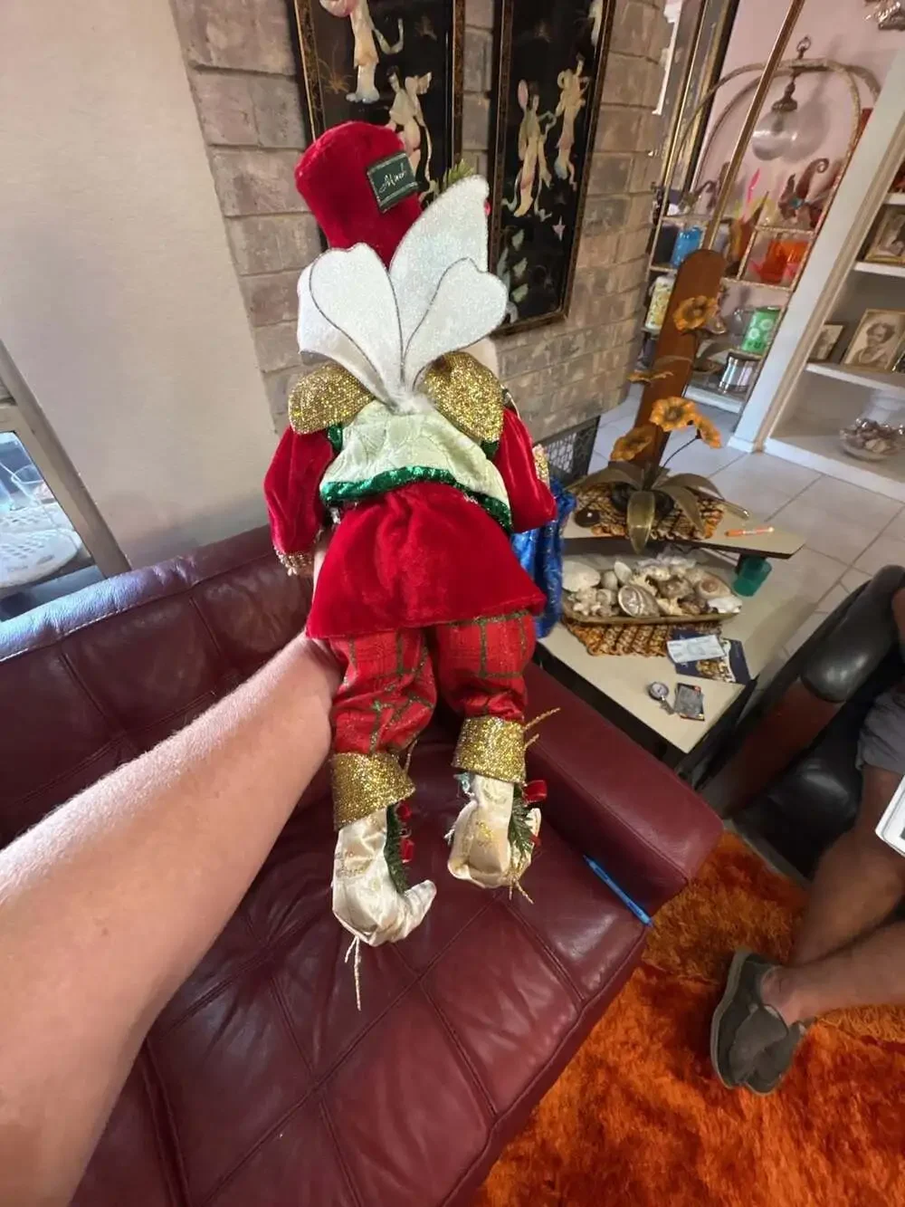 Mark Roberts Christmas Fairy Figurine Red Green Velvet Collectible